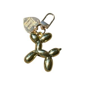 Gold Balloon Dog Keychain Bag Charm NEW